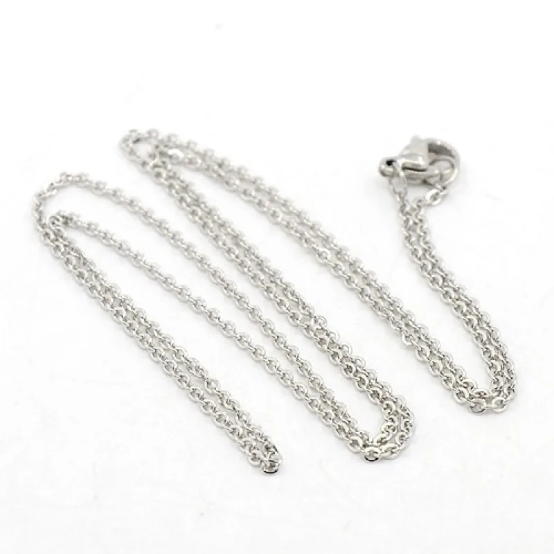 

10pcs Classic Plain 304 Stainless Steel Mens Womens Necklaces Unisex Cable Chain Necklaces for Jewelry Making 19.5"~19.8"