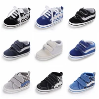 classical checkered toddler first walker newborn baby shoes boy girl shoes soft sole cotton casual sports infant crib shoes