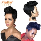 Парик Боб для чернокожих женщин, волнистые волосы, плотность 150%, без шнурка спереди, предварительно выщипанные бразильские волосы