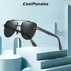 Солнечные очки CoolPandas в полуоправе для мужчин и женщин, авиаторы поляризационные, в винтажном стиле, солнцезащитные аксессуары