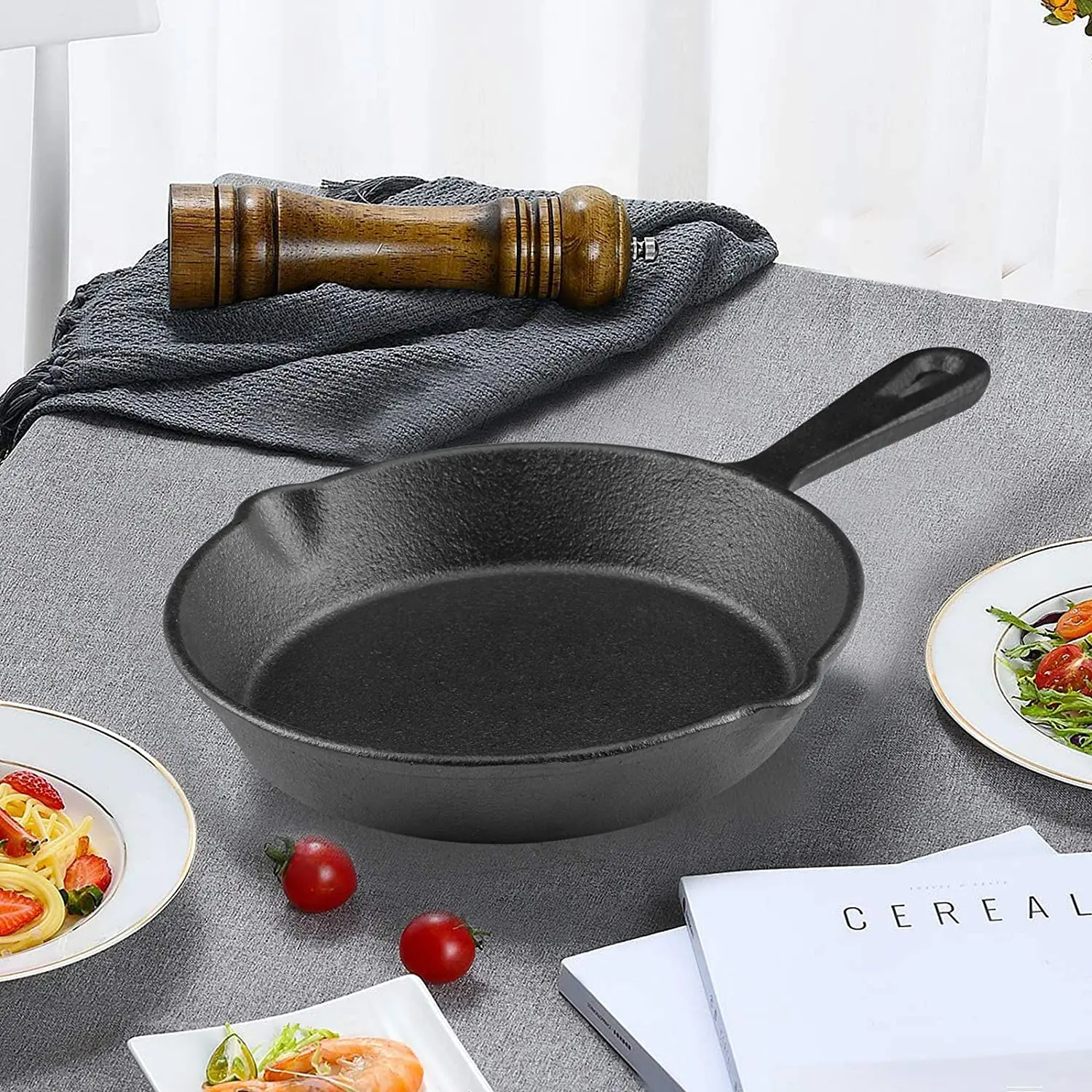 

Cast Iron Non-stick 14-25CM Skillet Frying Pan for Gas Induction Cooker Egg Pancake Pot Kitchen&Dining Tools Cookware