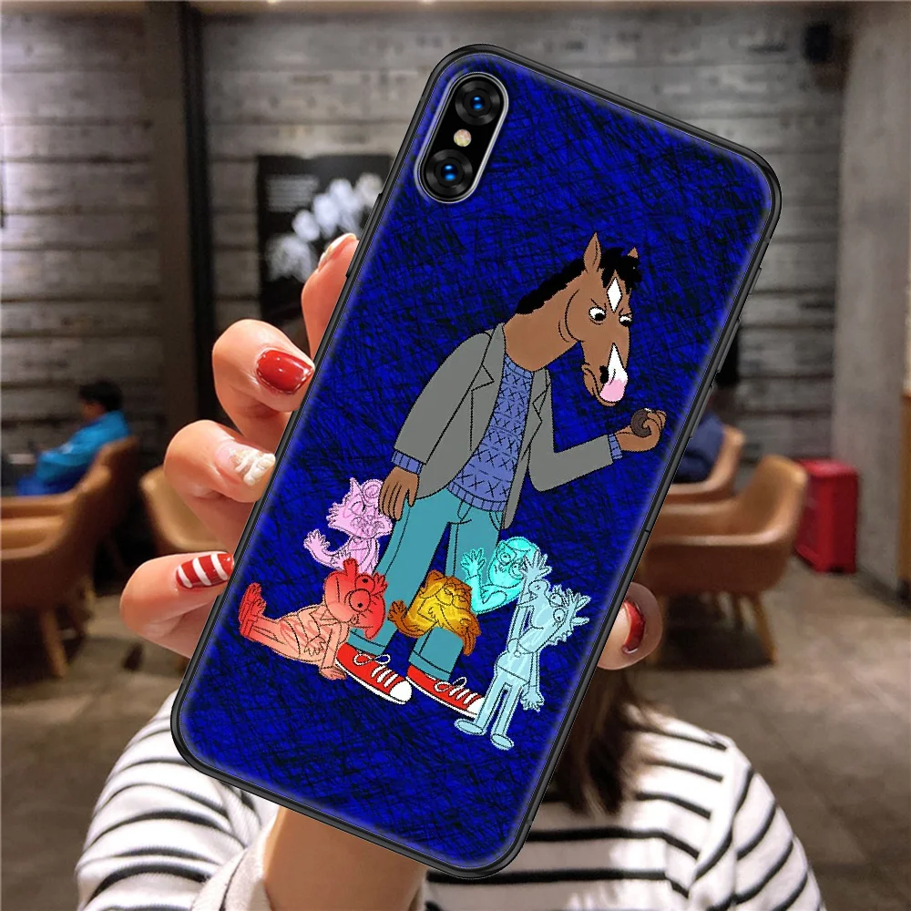 

Cartoon Bojack Horsemans Phone Case Cover Hull For iphone 5 5s se 2 6 6s 7 8 12 mini plus X XS XR 11 PRO MAX black painting
