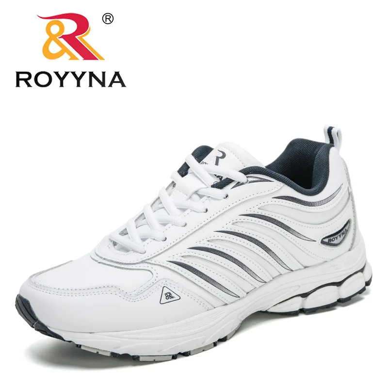 

Мужские кроссовки ROYYNA, кожаные, на шнуровке, для бега, ходьбы, улицы, спортивная обувь, новинка 2020