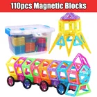 110 шт. мини Размеры Магнитный конструктор Набор магнитные блоки модель строительные блоки, Детские кубики, развивающие игрушки для детей, подарки