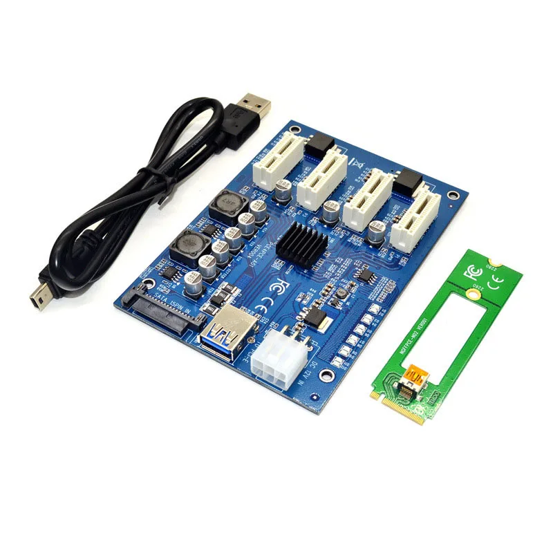 PCI-E PCI Express Райзер-адаптер, 4 слота PCI-E, усилитель порта PCIe, карта PCIE M.2 NGFF PCI-E для майнинга