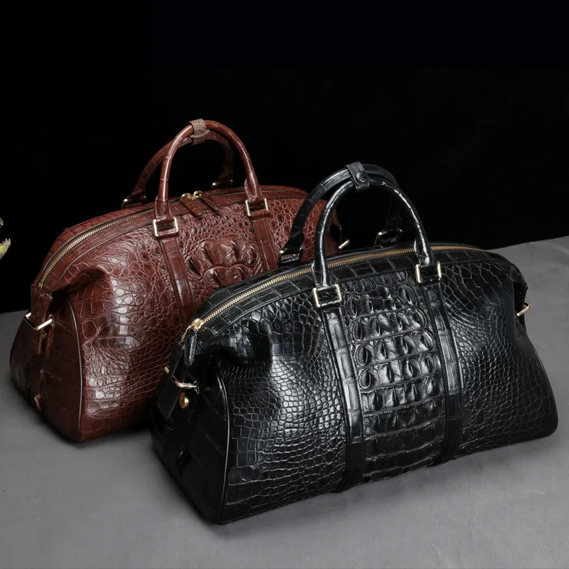 2019 100% натуральная деловая Мужская модная Роскошная Дорожная сумка из