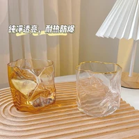 inscreative irregular transparent glass cup nordic simple special shaped large capacity water cup household whiskey twisting cup