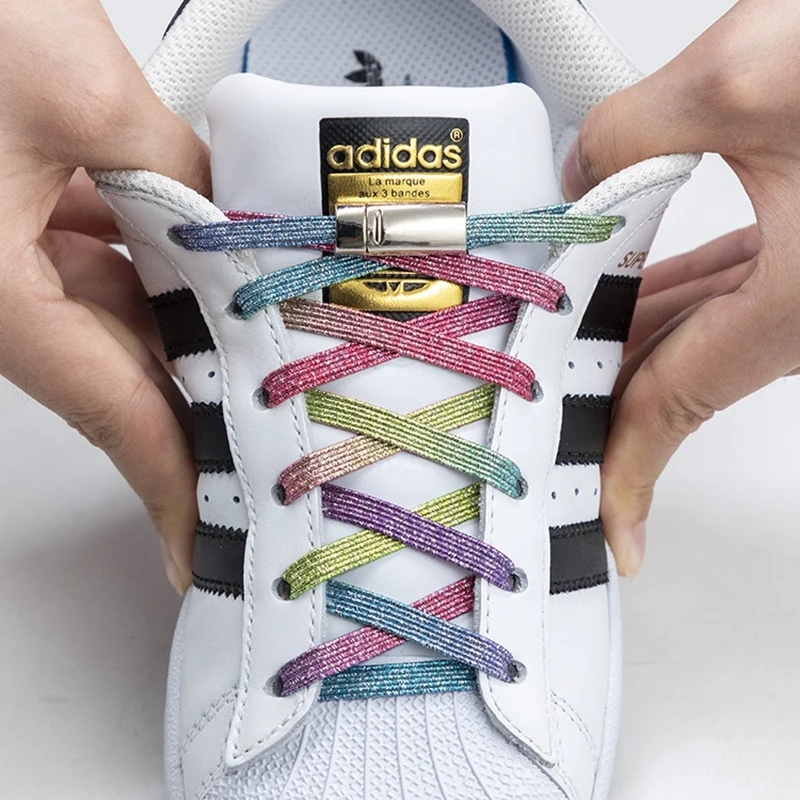Elastic Shoelaces Buckle No Tie Shoelace Kinds of Shoes Lazy Laces Magnetic Metal Suitable for All 1 Second Fast Lacing Unisex