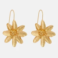 ztech gold color metal earrings for women flower jewelry korean fashion accessories high quality new designer bijoux wholesale