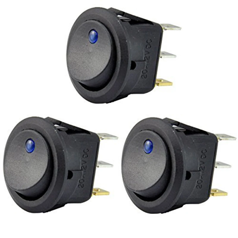 3 шт. 12V 20A Кулисный светодиодный переключатель синий светильник SPST ВКЛ-ВЫКЛ