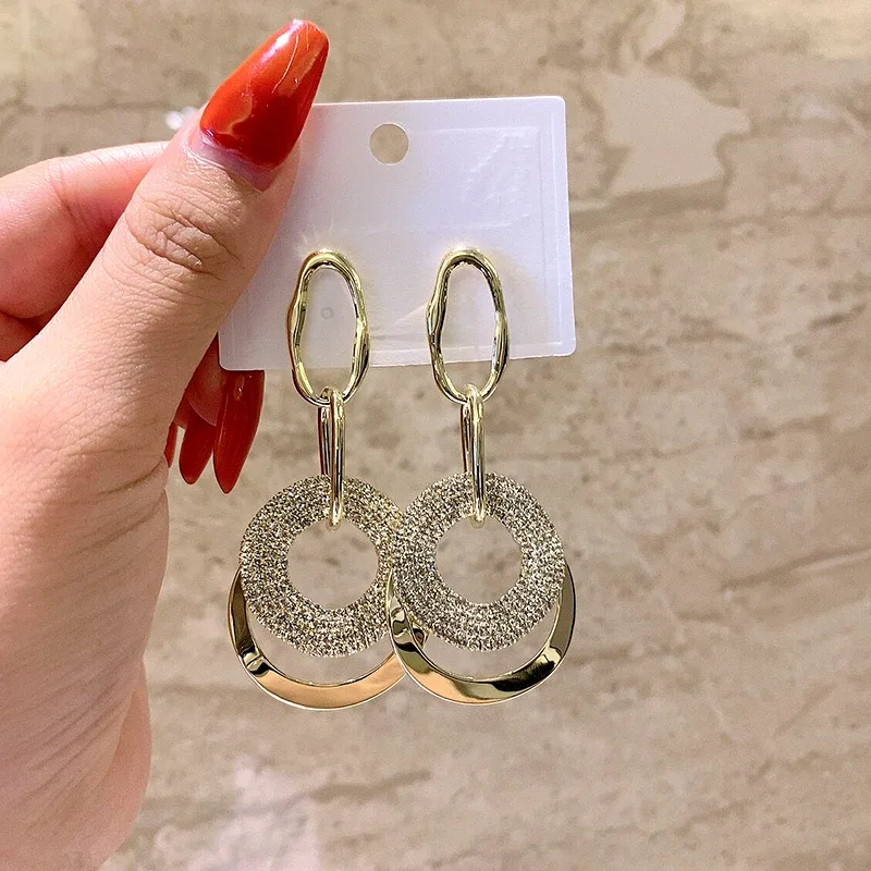 S925 Серебряные игольчатые преувеличенные модные серьги из настоящего золота с