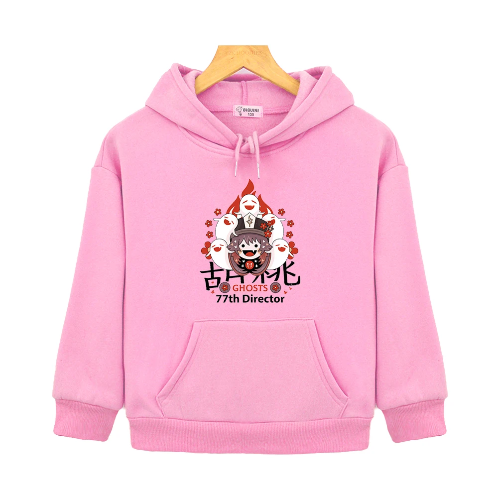

Hu Tao Ghost Master Pullover Hoodie Hot Game Genshin Impact Clothing for Girls Hooded Sweatshirts Boy Kids Harajuku Winter Coat