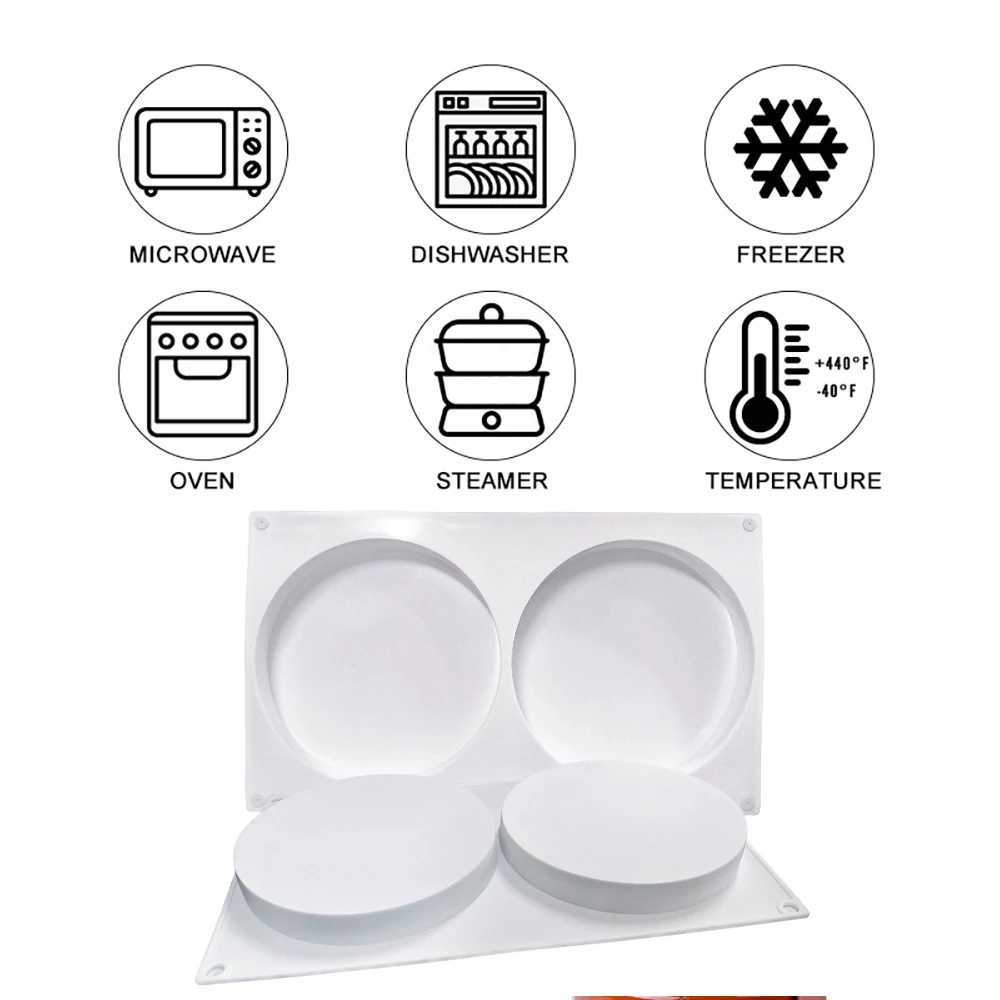 Форма для круглая силиконовая форма пирога с 2 большими отверстиями выпечки