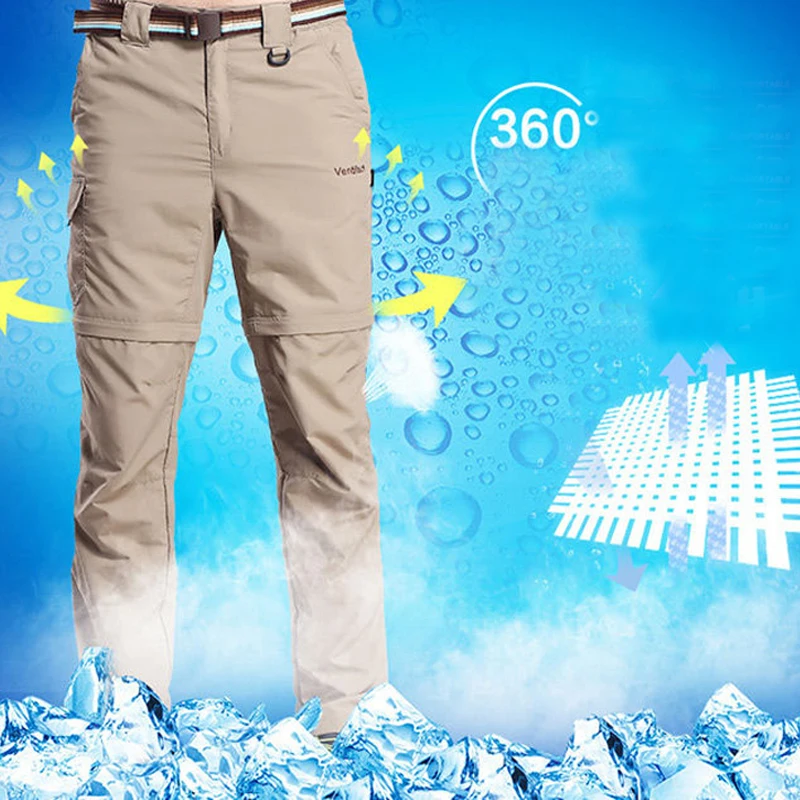 

Men Women Summer Hot season Hiking Trekking Fishing Camping Climb Run Trousers Outdoor Sports Detachable Pants Quick Dry 4XL