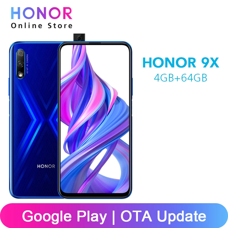 Google Play Honor 9X 9X4 Гб 64 128 ГБ Kirin 810 Octa Core 48MP двойной Камера s 6 59 &quot16MP Фронтальная камера