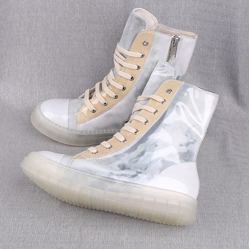 Новый сезон Мужская обувь на шнуровке с высоким берцем и толстой подошвой