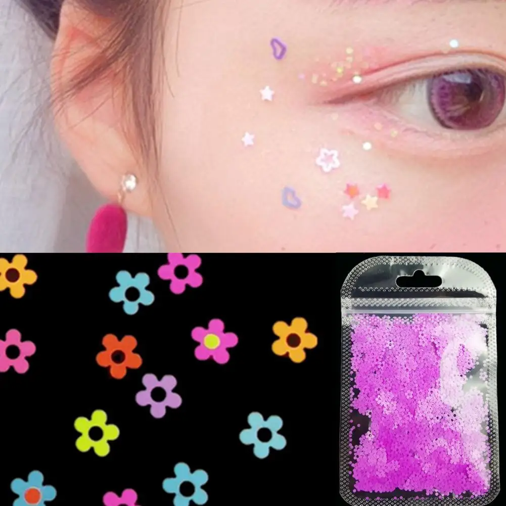 

Блестки для ногтей в форме цветка 10 г, светящиеся ультратонкие цветки сливы, блестки для самостоятельного маникюра и красоты