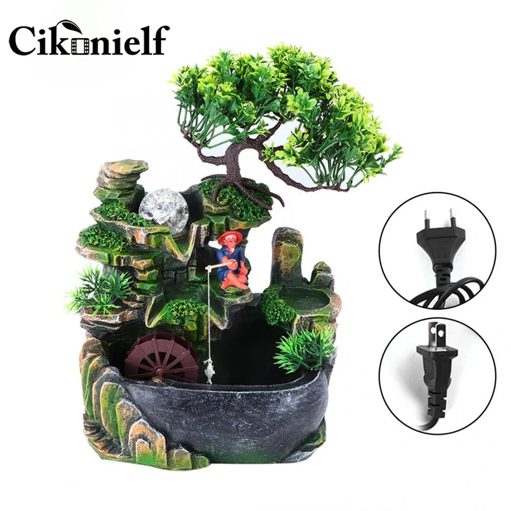 Винтажный настольный фонтан из смолы имитация рокерного декора светильник