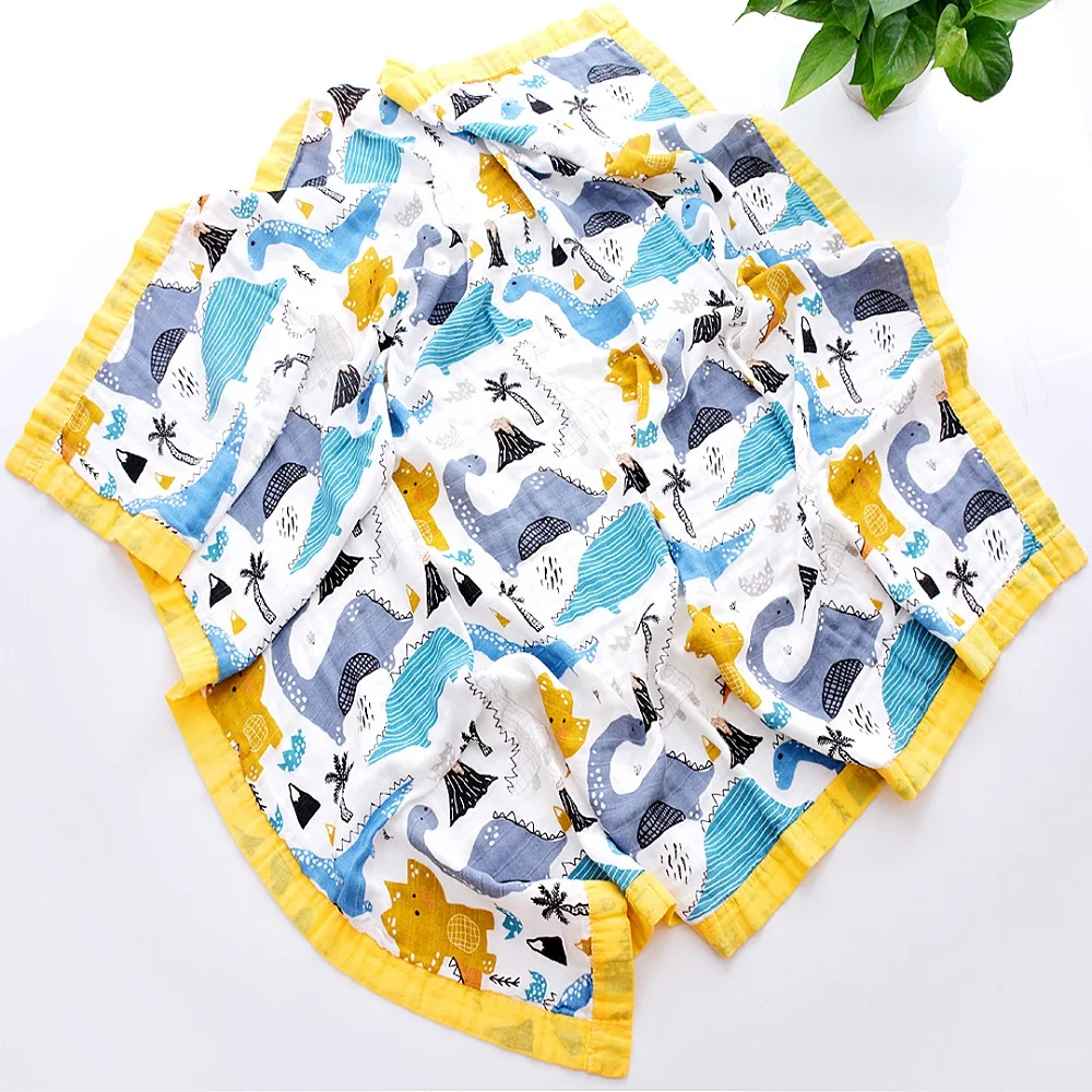

Four Layers 70% Bamboo 30% Cotton Muslin Baby Blanket Swaddle Wrap For Newborn Blankets Swaddling Bedding Bath Towel