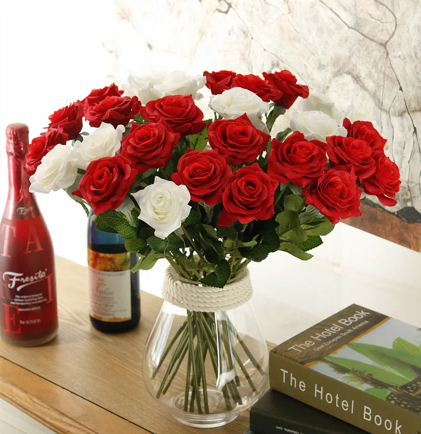 Искусственные розы свадебные украшения для стола шелковые цветы домашнего