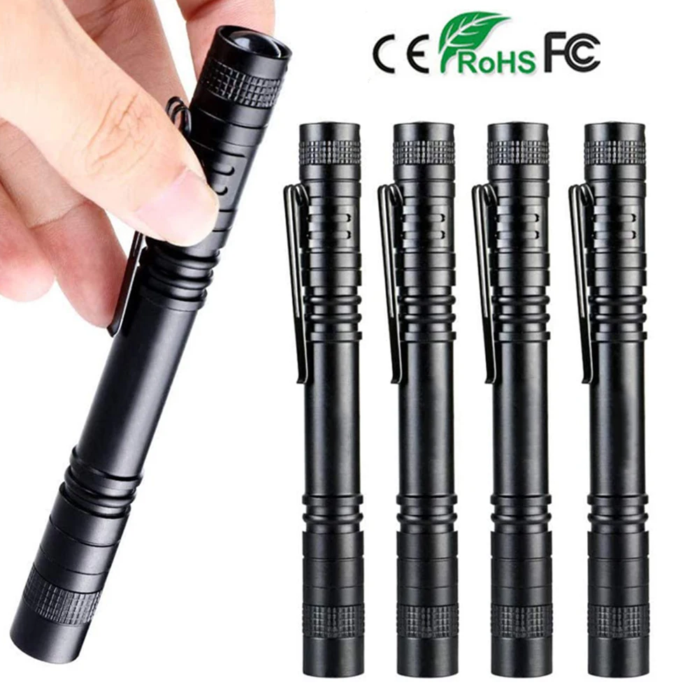 

4Pieces of LED penlight flashlight Small mini flashlight with clip compact pocket flashlight for inspection work and maintenance