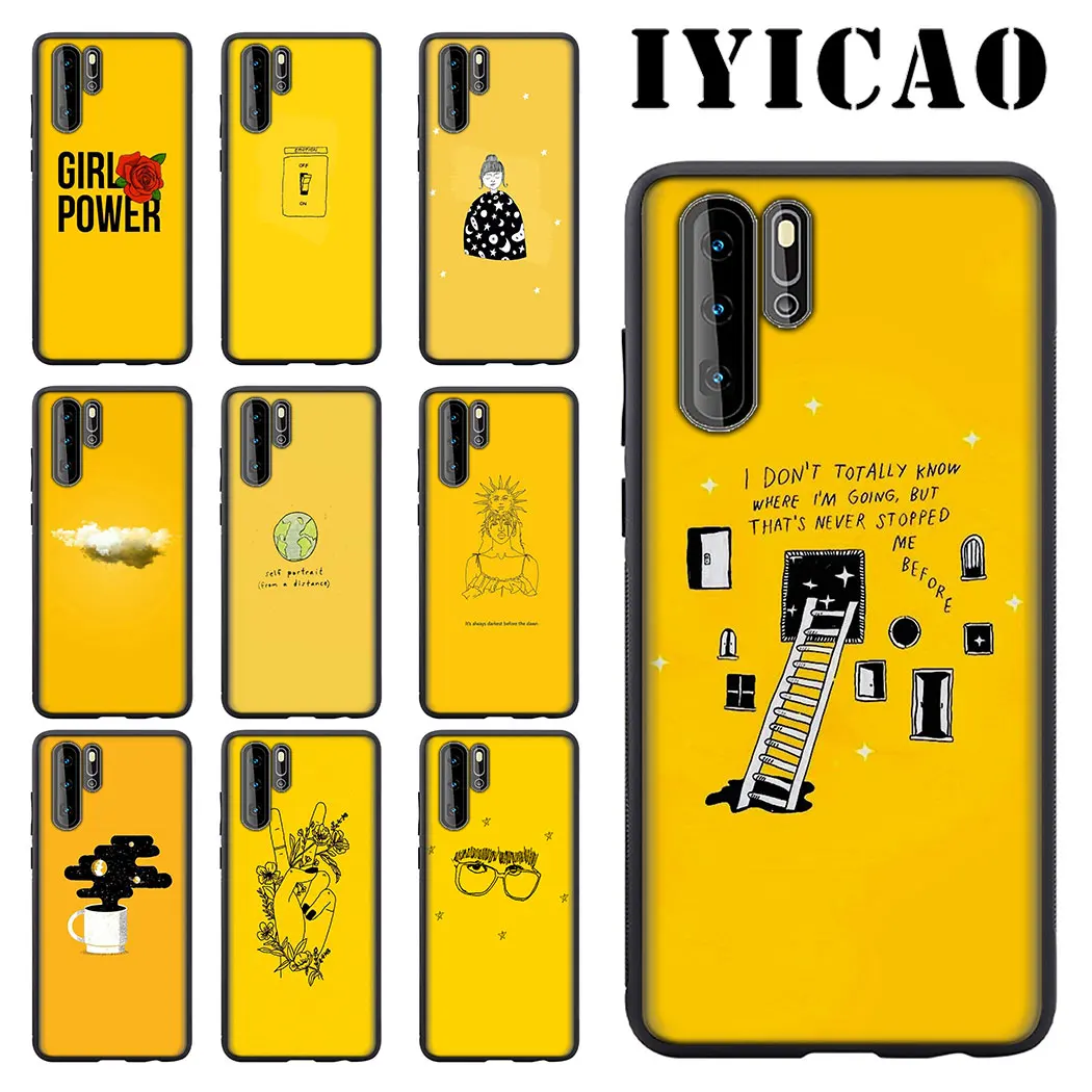 IYICAO желтый эстетическое искусство мягкий телефон для huawei P8 P9 P10 P20 P30 Lite Pro P Smart Z Plus