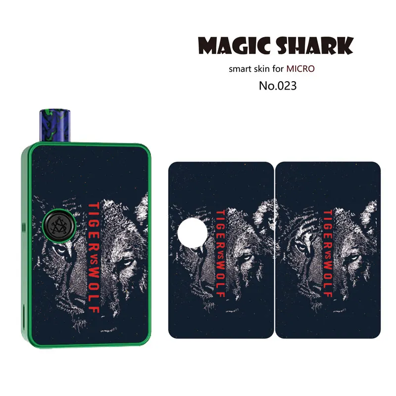 Magic Shark Tiger Wolf Music is Fun Wood Print леопардовая Мода 2.5D наклейка чехол-пленка для Asvape MICRO ELF