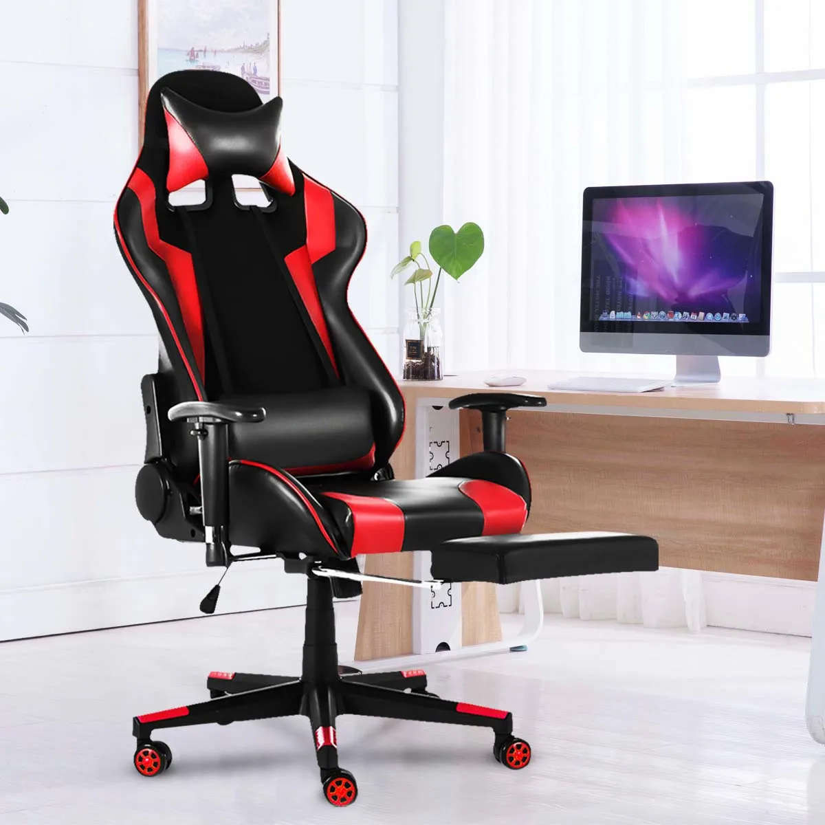 Internet Cafe Racing Leather Office Gaming Chair