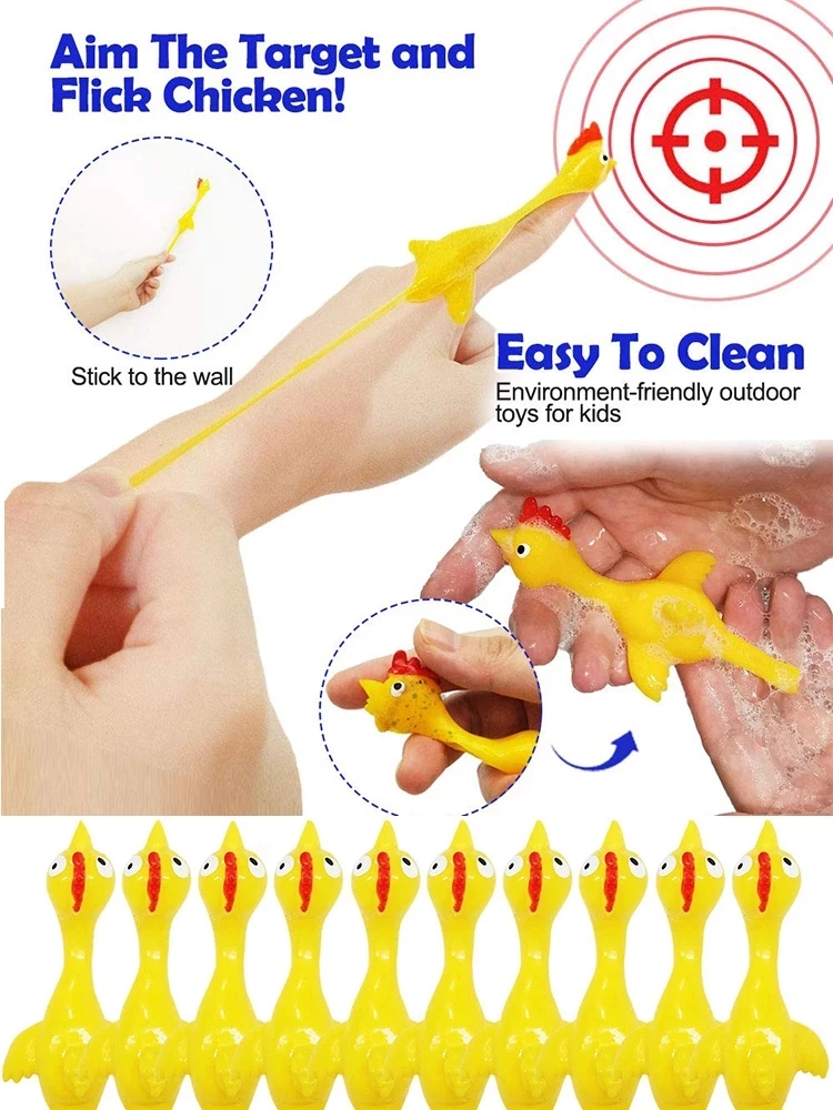 Игрушки для декомпрессии пистолет 2 шт. Рогатка Флик курица стрейч