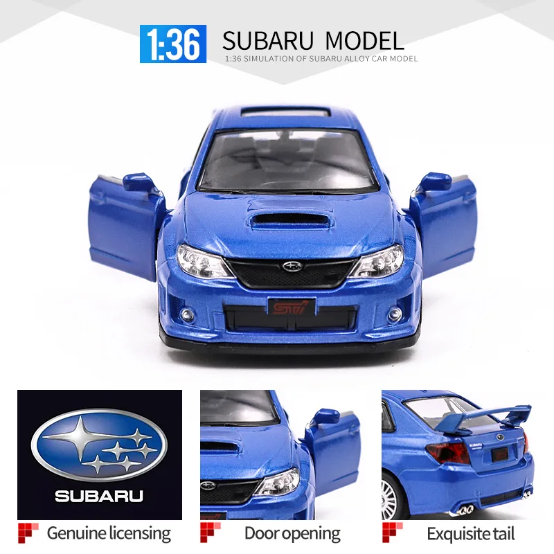 Лицензированная модель автомобиля RMZ City 1:36 Subaru WRX STI литая игрушка из
