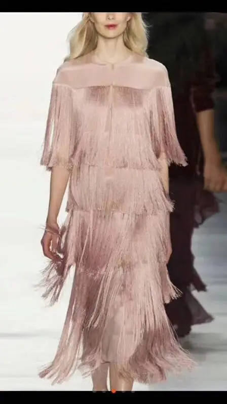 Розовый белый синий цвет дамы HL Бандажное платье с коротким рукавом кисточкой до