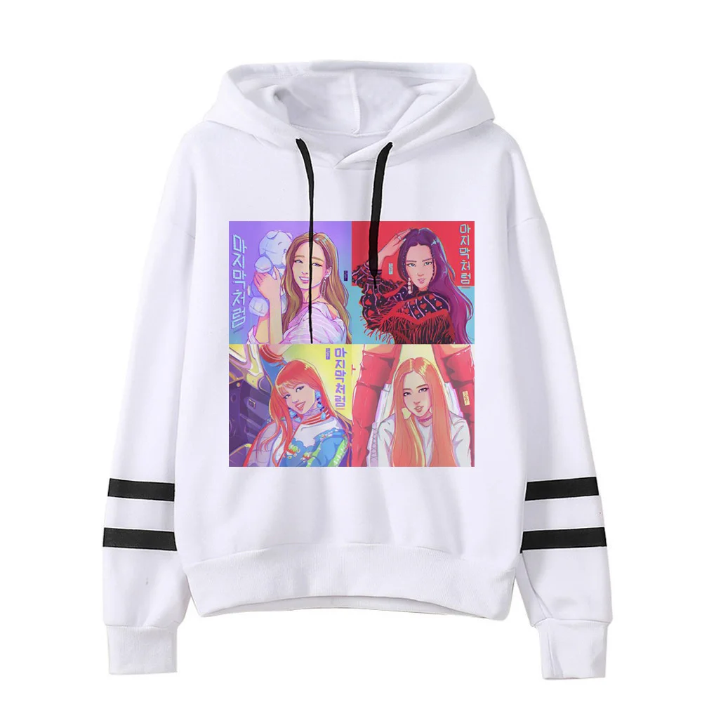 Blackpink Kill This Love Harajuku Толстовка для женщин Ullzang Jennie Rose Lisa Jisoo толстовка с героями мультфильмов осенне-зимняя теплая Женская толстовка с капюшоном