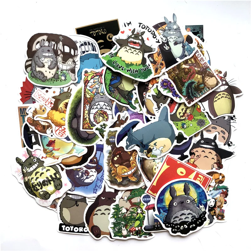 

50pcs/Lot Japanese Movie My Neighbor Totoro Cute Stationery Stickers For Car Laptop Notebook Luggage Decal Fridge Skateboard F4