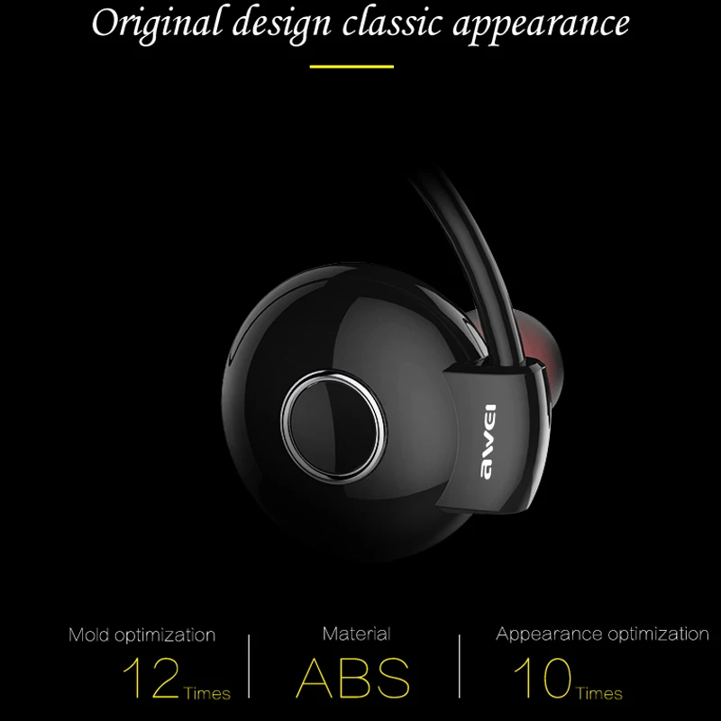 Беспроводная Спортивная Bluetooth гарнитура AWEI A845BL наушники-вкладыши с шейным