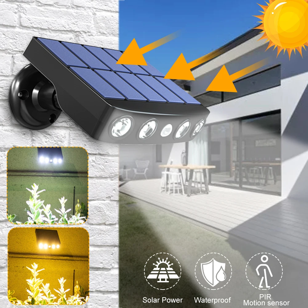 

Solar Powered LED Wall Light Waterproof Motion Sensor Wall Lamp with 3 Modes Outdoor Light for Garden Driveway Garage Path Yard