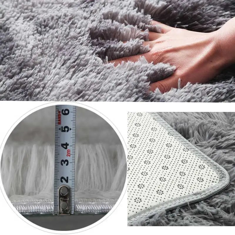 

Shaggy Silkly Carpet Solid Color Fluffy Plush Area Rug Living Room Decor Sofa Foot Mat Bedroom Bedside Carpet Modern Area Rugs