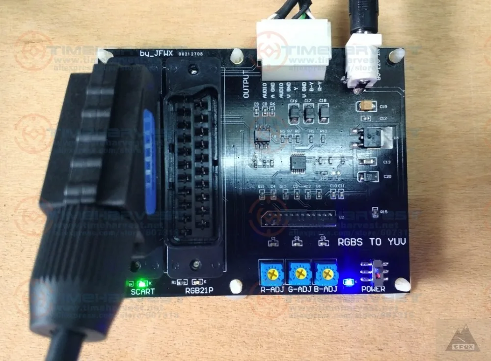 SCART К YUV конвертер PCB RGB21P к YUV плата преобразователя с видео кабелем для аркадной игровой машины монитор игровой шкаф части
