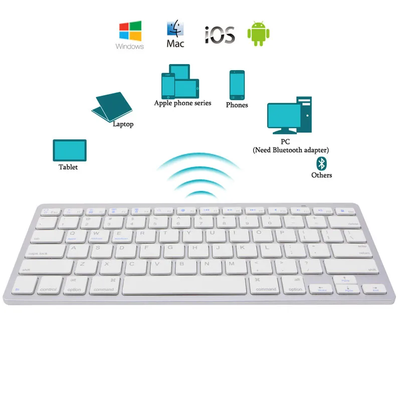 

Ультратонкая Универсальная беспроводная клавиатура с Bluetooth для ПК, ipad, Android
