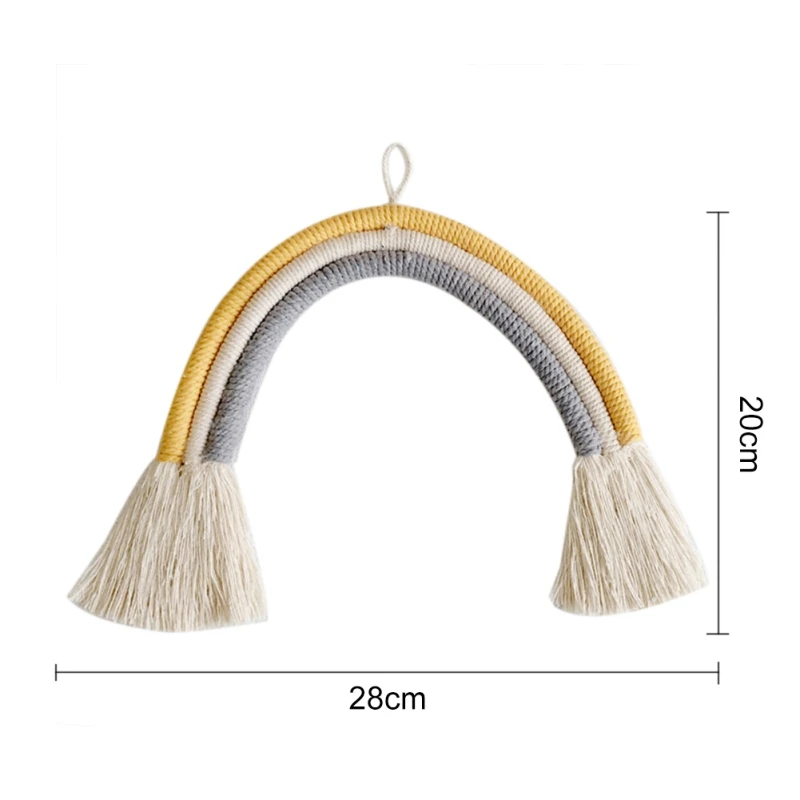 

Nordic Style Rainbow Cotton Pendent Nursery Kid Room Hanging Ornaments Hand-woven Crafts Home Decoration Cute Gift