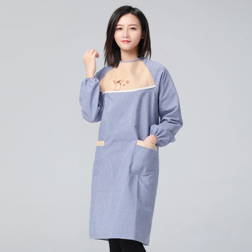 

2020 cotton coarse cloth long sleeve apron oil-proof fashion smock work clothes