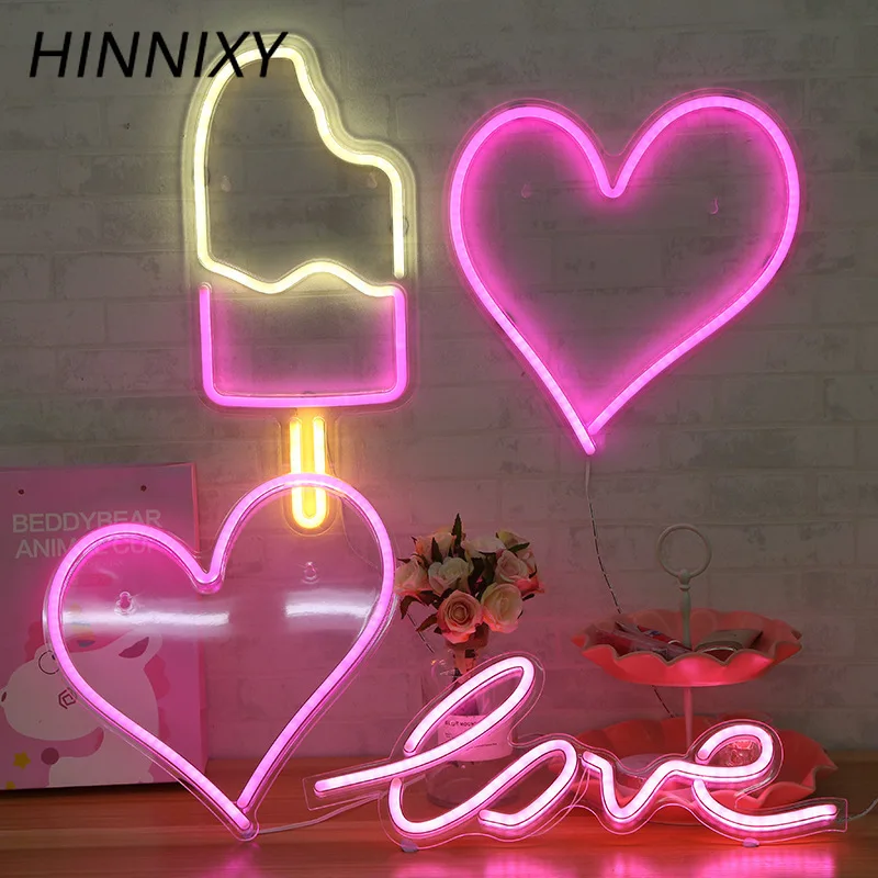 Неоновый ночной Светильник Hinnixy с питанием от USB настенный светильник Красочный