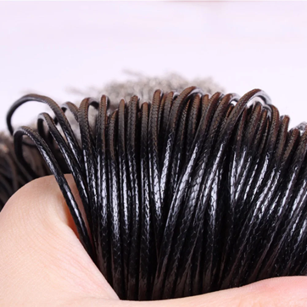 Черная цепочка из искусственной кожи 2 мм DIY подвески веревка фурнитура для