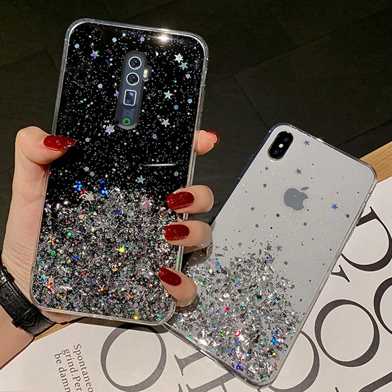 Чехол из серебристой фольги Starry для OPPO F5 F7 F9 F11 R17 Pro A77 A11X A9 2020 Reno 2 Z 10X Zoom Realme 3 5 C2 K3 K1 K5