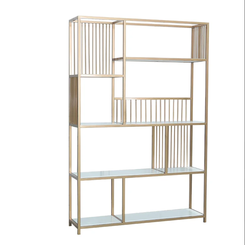 

Simple storage shelf floor iron gold decorative display shelf partition shelf shelf glass shelf creative partition