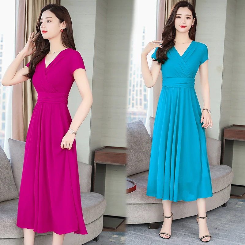 2019 Новое поступление Летнее в богемном стиле Стиль размера плюс M-4XL с v-образным