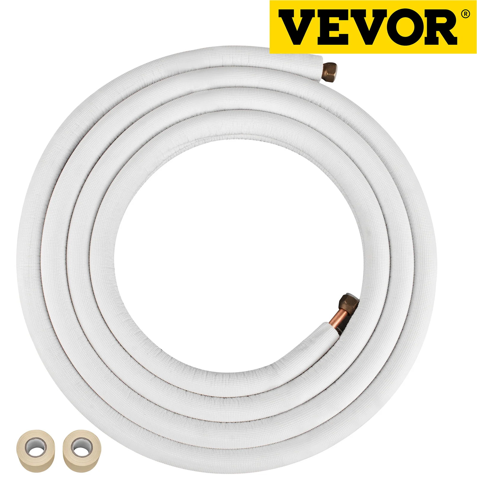 

VEVOR Mini Split Copper Line Set 49.2ft Length Copper Pipes For Mini Split Air Conditioner 3/8" 5/8"OD Flared Copper Lines White