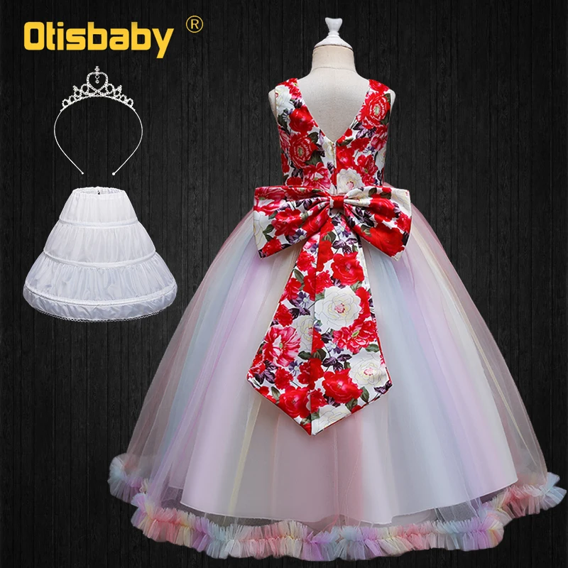 

Floral Girls Lace Dress Summer Girl Ceremony Evening Party Elegant Wedding Party Dress Communion Dresses for Girls 13 14 Years