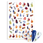 2022 Новый Счастливого Рождества 3D наклейки для ногтей Зимняя Снежинка Олень Рождественское дерево мультфильм клей слайдеры аксессуары для дизайна ногтей наклейки