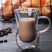 80ml transparent glass double wall heat resistant cup beer coffee cups handmade healthy drink mug tea mugs drink ware
