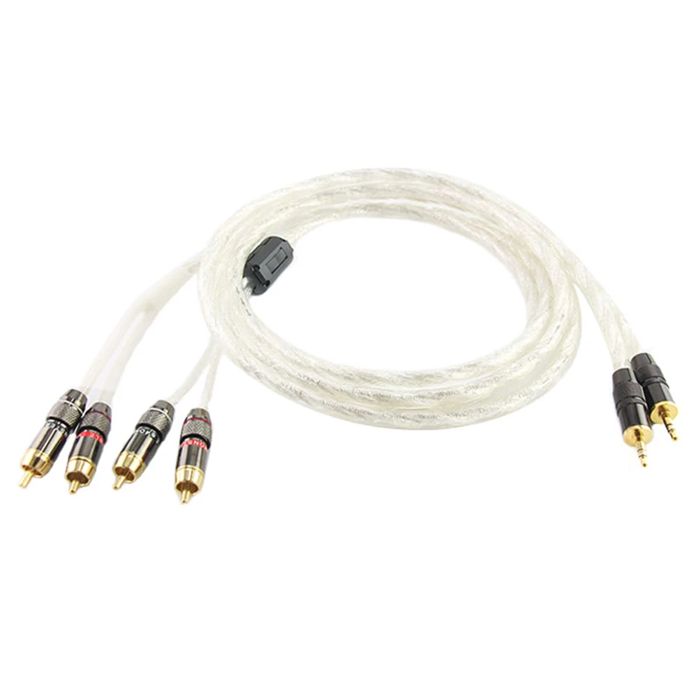 

Кабель HiFi, аудиокабель RCA, аудиосигнальный провод, штекер 3,5 мм, aux штекер, преобразователь, два RCA штекера